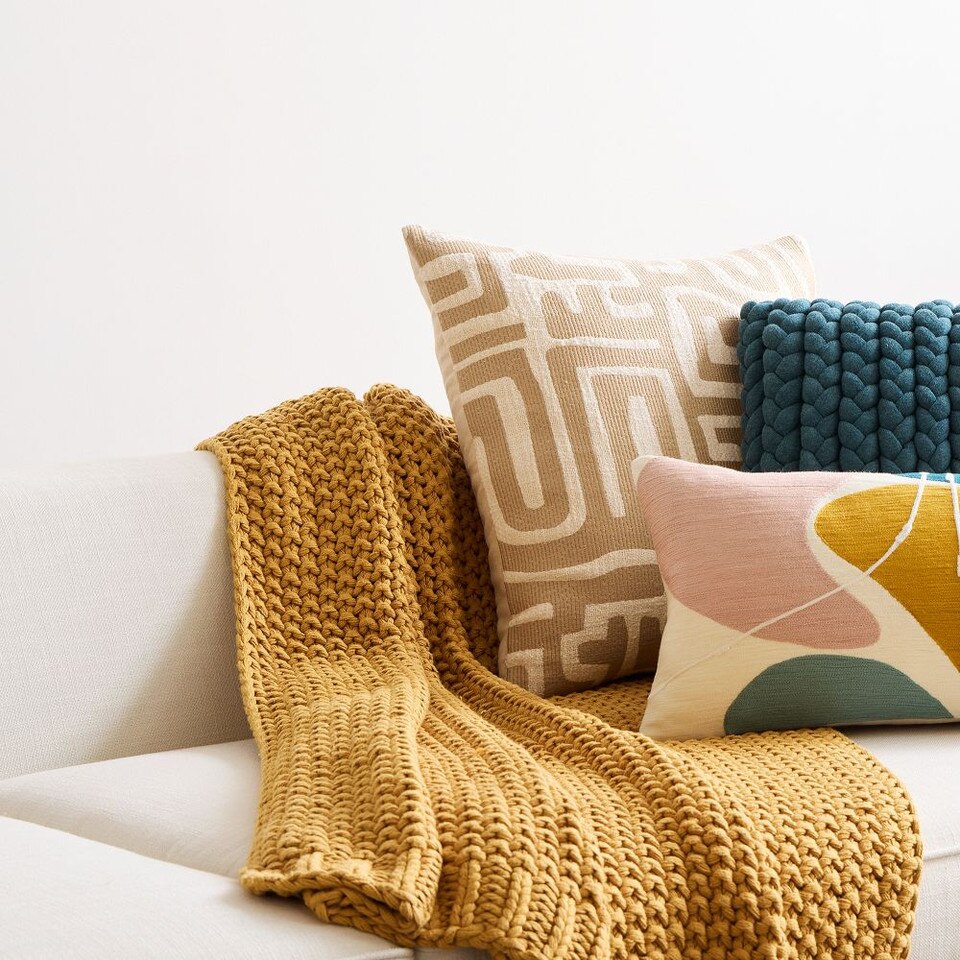 Chunky Cotton Knit Throw West Elm Australia